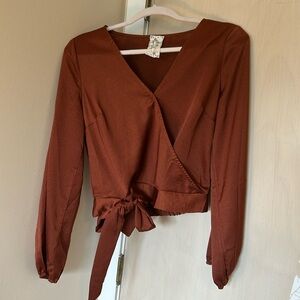 Sadie & Sage copper satin top